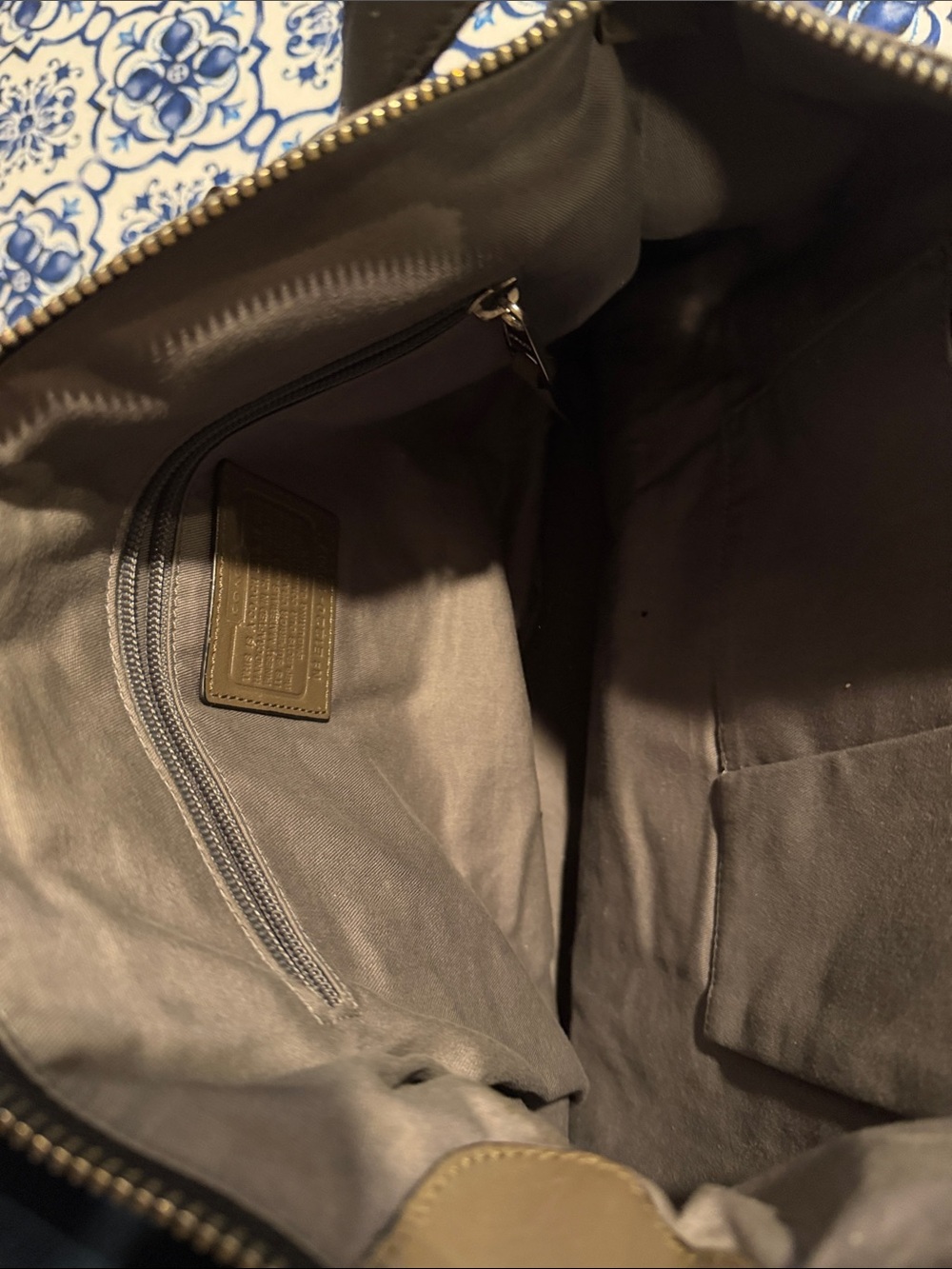 Coach Two-Tone Leather Bag in Brown and Tan - Picture 3 of 3